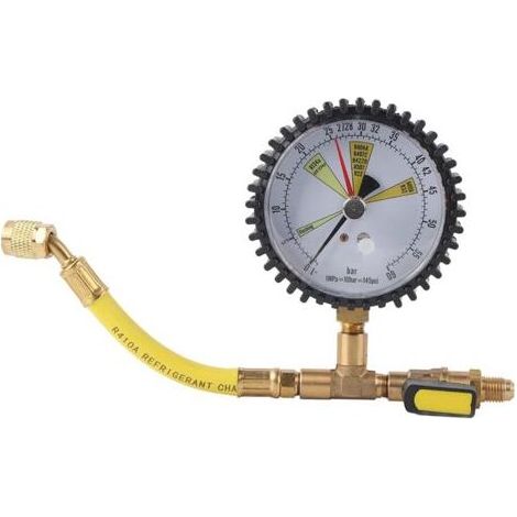 Manomètre de Pression Climatisation, Mesure Précise de Pression pour Réfrigération et Azote (1/5)