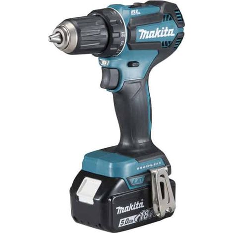 Makita – Perceuse sans fil 18V avec 2 batteries 5.0Ah – Moteur Brushless – Couple 50Nm pour perçage béton – Coffret de transport inclus (1/2)
