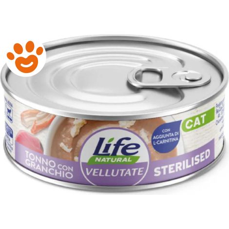 Life Cat Le Vellutate Adult Sterilised Tonno con Granchio - Lattina 70 Gr -