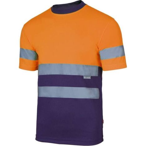 T-shirt tecnica VELILLA bicolore alta visibilità Arancione / Marina M