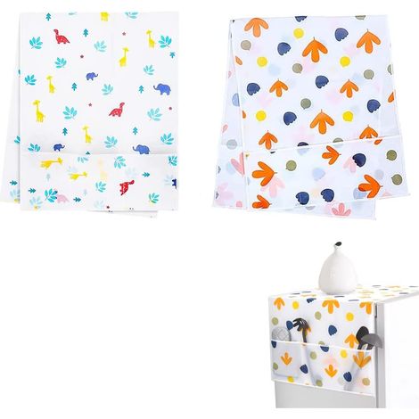 Pieces Fridge Protective Cover, Fridge Cover, Washing Machine Cover, Waterproof, with Side Pockets, for Washing Machine, Fridge, Dryer (130 x 54 cm)