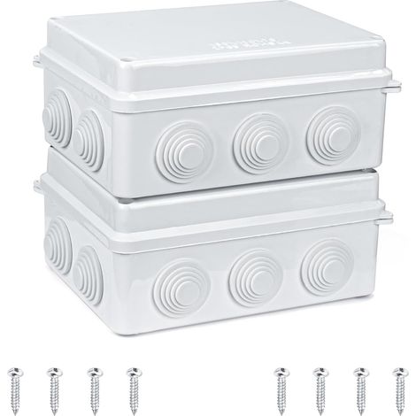 Lot de 2 boîtes de dérivation en saillie - Étanche IP65 - Pour l'extérieur - Étanche - Pour l'extérieur - Boîtier électrique pour projet électrique (1/5)