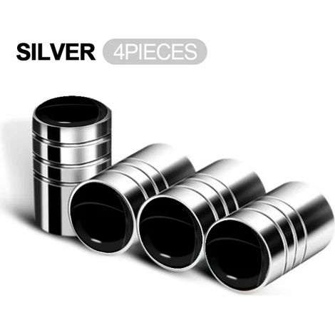(Argent) 4 bouchons de valve ronds pour pneus de voiture, compatibles avec Renault Clio 2/4, Megane 2/3/4, Trafic, Logan et Captur. Accessoires avec emblèmes et logos. (1/5)