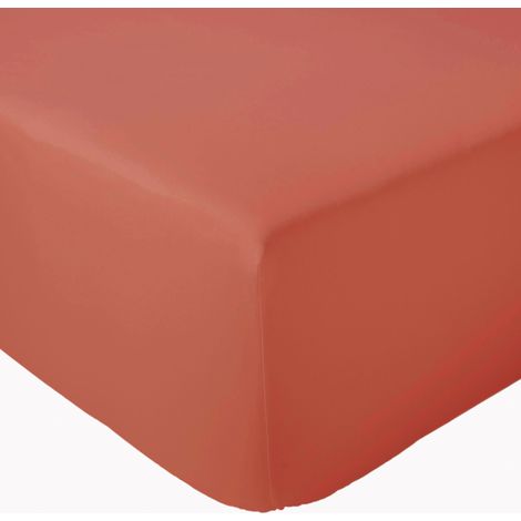 Drap housse en percale de coton uni PASSION PERCALE Bonnet de 40 cm 180x200 cm (1/5)