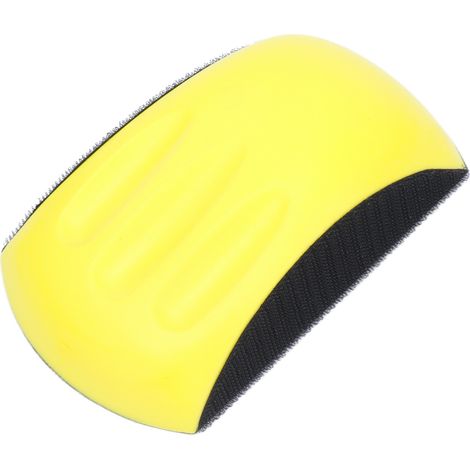 Ortviai Bloc de ponçage manuel en mousse de nylon, forme souris, 15 cm, jaune et noir, velcro (1/5)