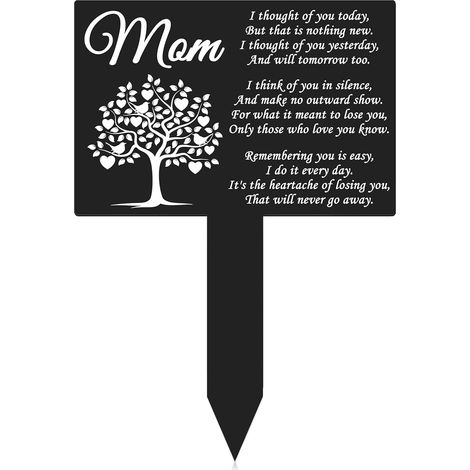 Piquets commémoratifs, décorations de cimetière, plaques funéraires en métal, piquets de jardin de condoléances, décoration pour la tombe de mama (1/5)