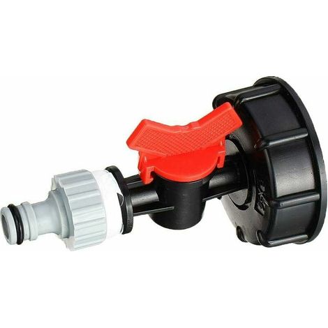 royaluxe - Adaptateur pour IBC, raccord de sortie pour réservoir d'eau de jardin avec robinet et téton S60X6