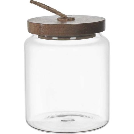 Bocal en Verre avec Couvercle Acacia H10cm / 55 cl (1/2)