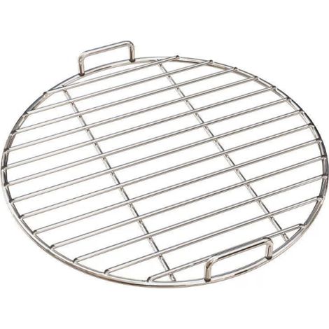 1 parrilla redonda de acero inoxidable de 43 cm, distribución uniforme del calor, versátil, para jardín. (1/5)
