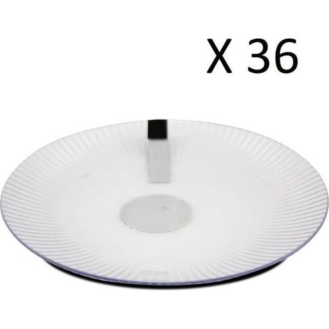 Lot de 36 assiette plate ronde, plat de service - Diamètre 20 x Hauteur 1.7 cm -JUANIO (1/3)
