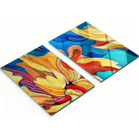 Tableaux en verre résistants et élégants avec un motif floral abstrait 2x40x52 cm (1/5)