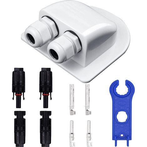 Passe-toit Solaire Presse-étoupe D'entrée de Câble Double Passe kabel en ABS-beständig aux Intempéries pour Caravane Bateau Camping Car (Blanc) (1/5)