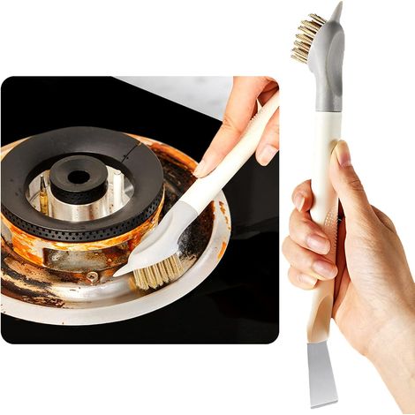 Grattoir pour cuisinière 3 en 1 à Double tête - Brosse de Nettoyage Multifonction, pour Le Nettoyage de la Rouille - Plaque de Cuisson (1/5)