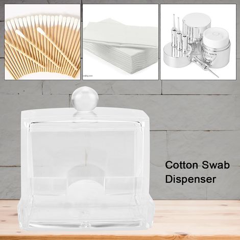 Transparente Acryl-Wattepad-Box mit Spender, Tisch-Kosmetikkoffer, 8,6 cm x 7 cm x 9 cm (1/5)