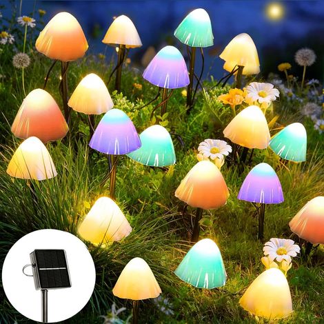 Guirlande lumineuse solaire champignon 5 m avec 20 LED, éclairage décoratif extérieur pour jardin (1/5)