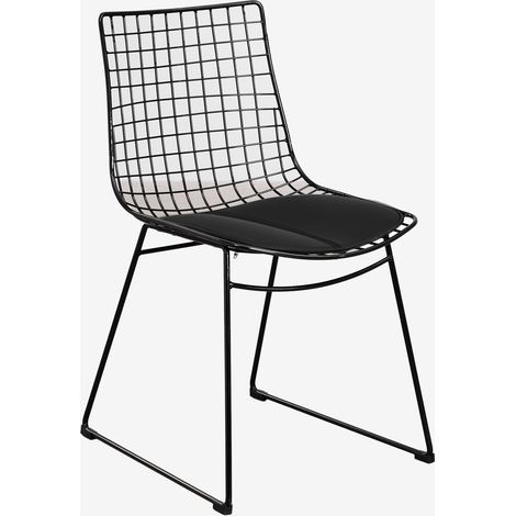 Pack de 4 sillas de comedor en acero Renee SKLUM Negro