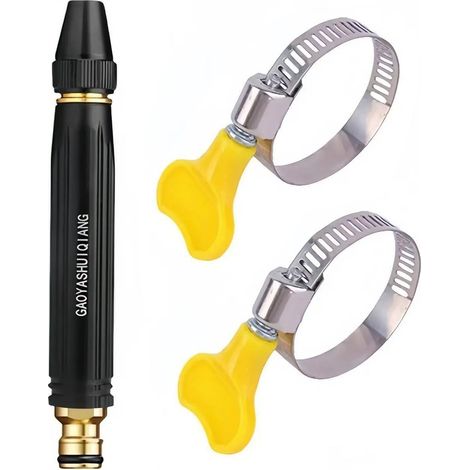 Hidrolimpiadora portátil y ajustable, pistola pulverizadora multifuncional para uso en exteriores: 1 boquilla + 2 abrazaderas. (1/5)