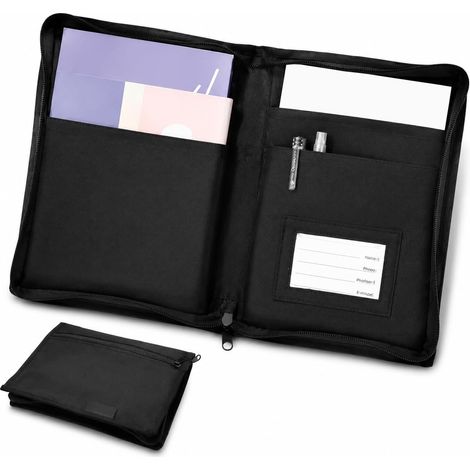 Organiseur de Boîte à Gants Portable Porte Document Voiture-Usages Porte Papier Voiture avec Fermeture Éclair et Compartiments Multiples pour Carte Grise, Accessoires, Pochette Papier Voitures (1/5)