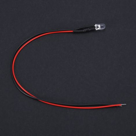 10 LEDs, 5 mm, 12 V, mehrfarbig, mit 20 cm Kabel, 0,06 W (Gelb) – LED-Lampen für elektronische Schaltungen (1/5)