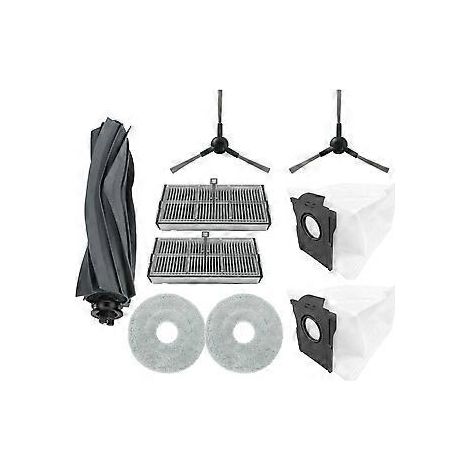 Pièces de rechange pour aspirateur E30 Ultra : rouleau principal, brosse latérale, filtre HEPA, sac à poussière et accessoires. (1/5)