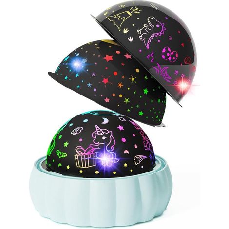 Sternenhimmel Projektor für Kinder 3 verschiedene Themen und 7 Lichtmodi 360° Drehung für magische Effekte Tolles Spielzeug für Kinder von 3 8 Ja (1/5)