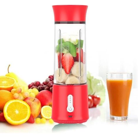 1 unité extracteur de jus portable, 500 ml, 4 lames tranchantes, vitesse ultra-rapide, idéal pour smoothies et compléments bébé (1/4)