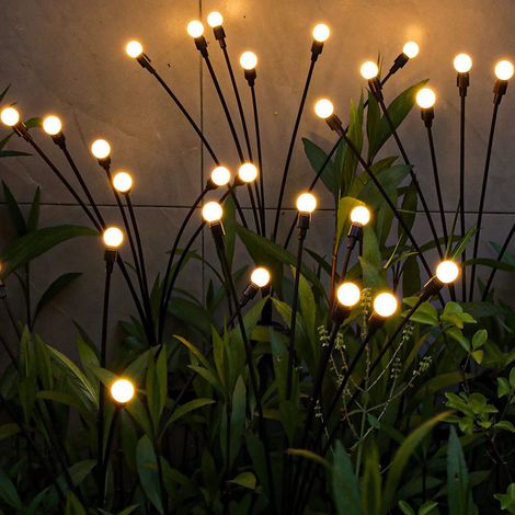Solarleuchten für den Außenbereich (warmweiß), 1 Packung mit 10 glühwürmchenförmigen LED-Solarleuchten für Garten, Balkon und Gartendekoration, wasserdicht (1/5)