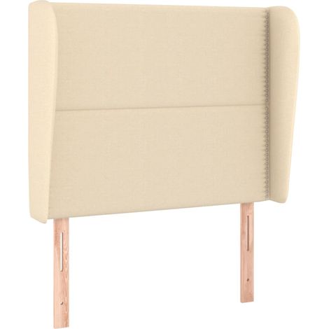 Maison Exclusive - Cabecero con orejas de tela color crema 93x23x (1/5)