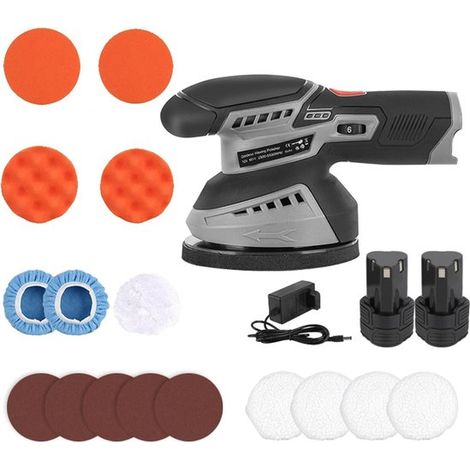 Pulidora inalámbrica para coches,5250 rpm,6 velocidades variables,eliminador de arañazos,para el cuidado del automóvil,Pulidora inalámbrica gris (1/5)