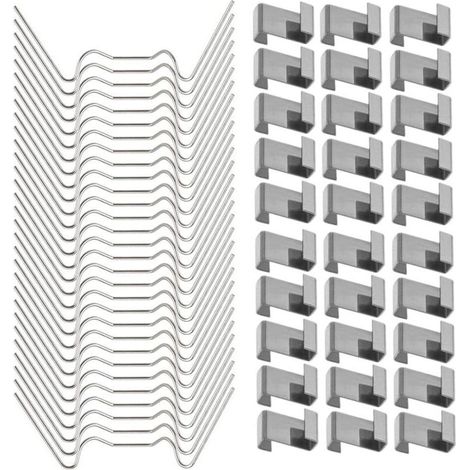 120 Pcs Clips de fixation pour vitre de verre à effet de serre en acier inoxydable (avec 60 clips de fil W pour vitrage en serre et 60 clips de chevauchement en Z pour vitrage de serre)-