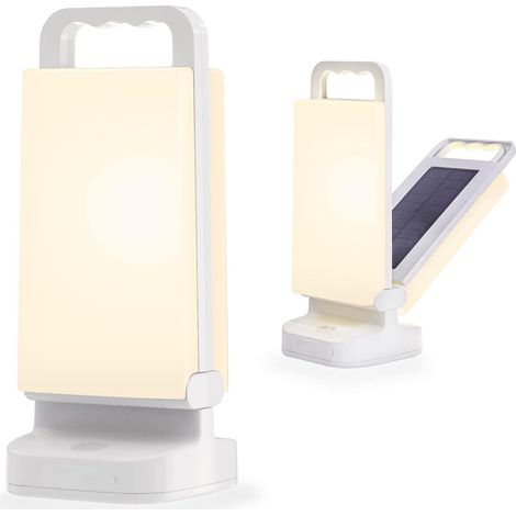 Lampe de camping solaire rechargeable avec luminosité réglable, batterie 4400 mAh, autonomie de 80 heures, éclairage LED étanche IPX4 pour le camping, la pêche et la randonnée. (1/5)