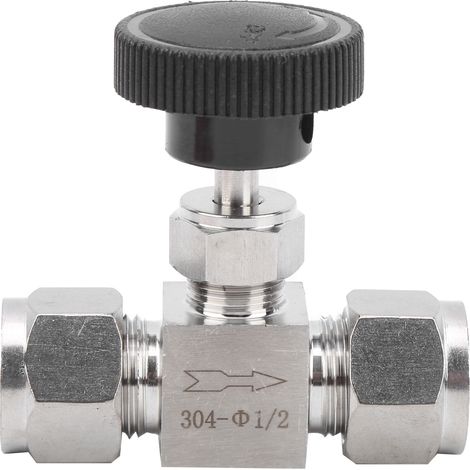Vanne en acier inoxydable 304 à aiguille haute pression 2 voies pour eau, gaz et liquides Ф1/2 (1/5)