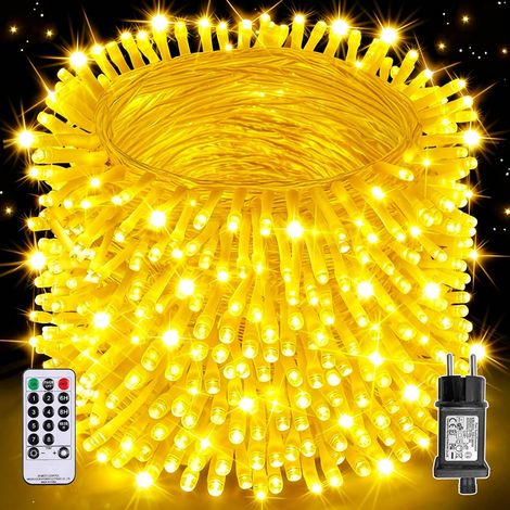 60m 600LEDs Guirlande Lumineuse Exterieure, étanche IP44 Guirlande Lumineuse Sapin de Noel, 8 Modes Lumineuse Intérieur Extérieur avec Télécommande pour Chambre, Terrasse, Jardin (1/5)