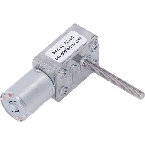Moteur à engrenage à vis sans fin CC M6 x 50 mm en alliage d'aluminium et laiton, réversible, pour ouvre-fenêtre, 12 V CC, 210 tr/min (1/5)