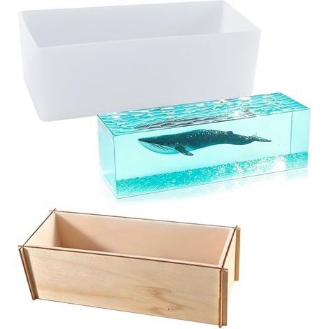 Moule Resine Epoxy Rectangulaire, Moules Silicone Rectangle, Moulle en Résine Moulage Epoxy pour Fabrication de Bougie Savon, DIY Artisanale Décorations (1/5)