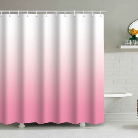 Duschvorhang mit Farbverlauf (180 x 180 cm), wasserdicht, geeignet für Badezimmer, inklusive 12 Haken.