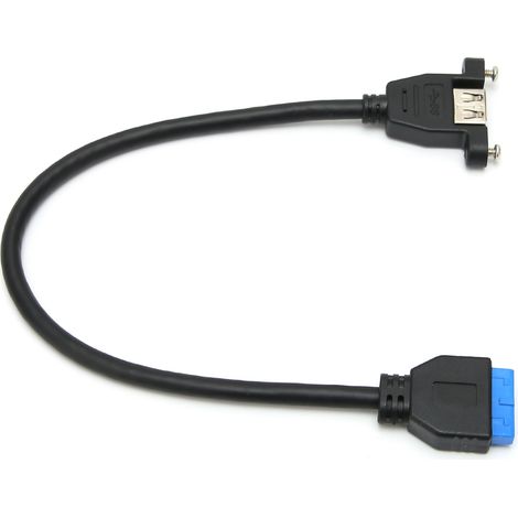 Câble USB 3.0 5Gbps 20 broches femelle, 30mm, matériau ABS pour transmission rapide (1/5)