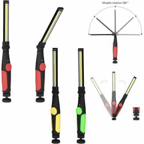 LAMPADA TORCIA LAVORO CALAMITA PORTATILE RICARICABILE SLIM REGOLABILE LED COB