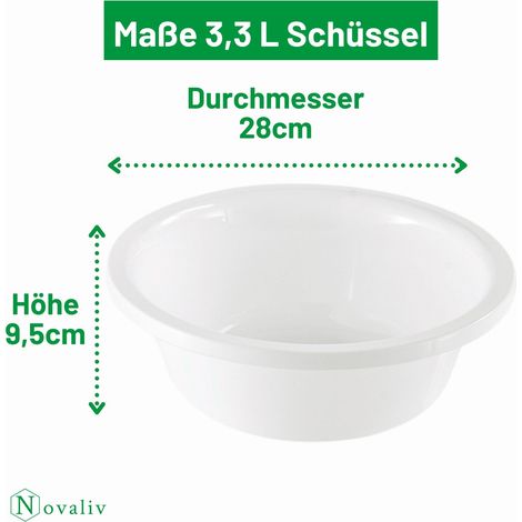 4x Novaliv Aufbewahrungsschüssel 4x Spülschüssel Rund Farbe Weiß (1/5)