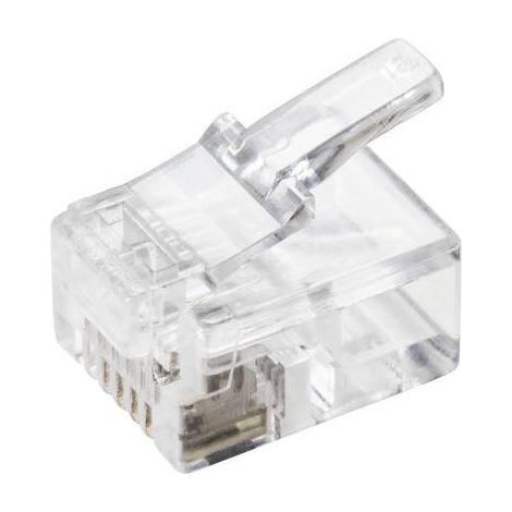 TRU COMPONENTS TC-9202512 Connecteur RJ 12 mâle, droit Nombre de pôles 6P6C transparent 5 pc(s) Y778562 (1/3)