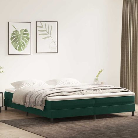 Boxspringbett ohne Matratze Dunkelgrün 200x210 cm Samt