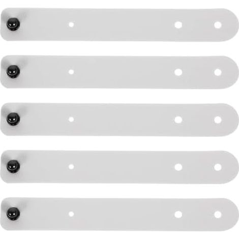 Lot de 5 Attaches Câble en Similicuir Blanc, Organisateur Câbles Pratique et Élégant Design Facile à Utiliser pour Rangement Rapide des Fils Électriques - (1/5)