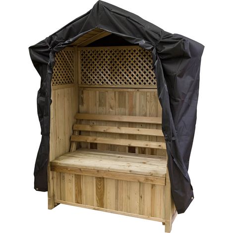 Zest Dorset Wooden Furniture Arbour Bench Seat & Garden Bar Cover - Black (1/3)