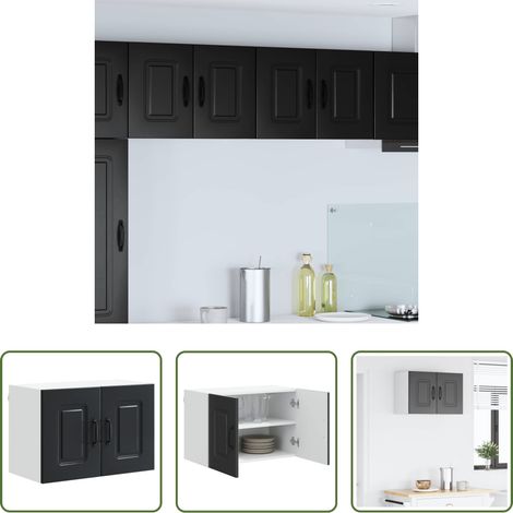 Küchenwandschrank - Küchenschrank Kalmar Schwarz 60 x 31 x 40 cm Holzwerkstoff (1/5)