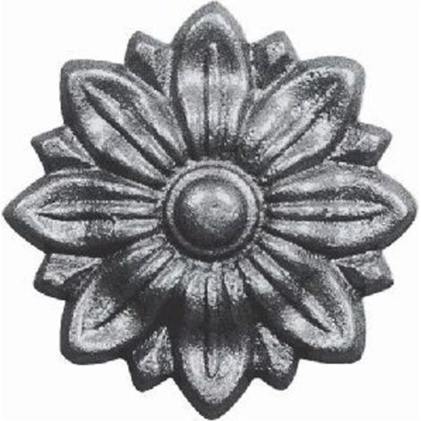 Rosace fleur en fonte - Diamètre100mm - Fer forgé à visser avec taraudage M5 (4,2mm) - (1/5)
