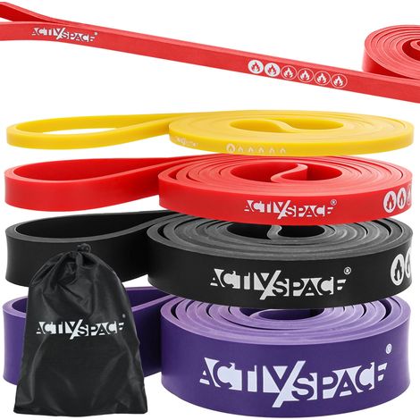 Set mit 4 Fitnessbändern aus Latex – Powerband