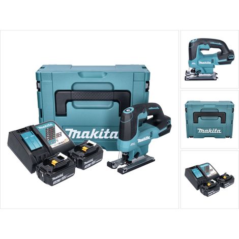 Seghetto alternativo a batteria Makita DJV 184 RFJ 18 V brushless + 2x batteria ricaricabile 3,0 Ah + caricabatterie + Makpac