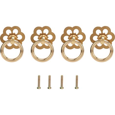 4set Antique Cabinet Handles Vintage Elegant Bronze 6 Hole Pattern DIY Brass Drawer Pulls for Jewelry Boxes (1/5)
