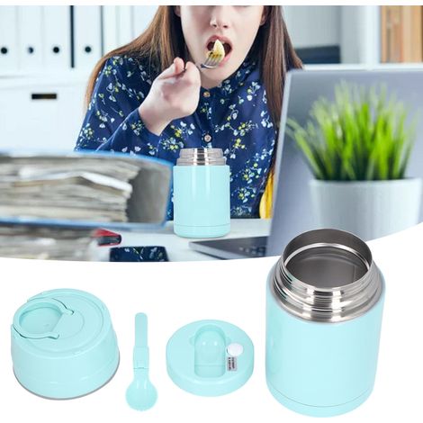 Boîte isotherme portable en acier inoxydable 304, étanche et hermétique, pour aliments, porridge ou autres préparations. Bleu ciel, 1000 ml. (1/5)