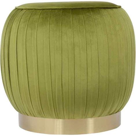 Tabouret Design en Velours "Lilje" 43cm Vert Pistache (1/5)